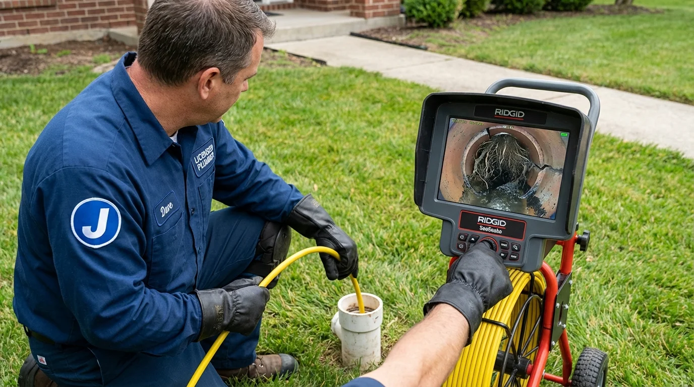 Sewer camera inspection being performed by Johns Plumbing LLC in Clear Lake